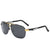 Vintage sunglasses with a metal frame, black and gold accents, UV400 protection, and 99.9% visible light perspective.