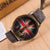 Vintage UK flag wrist watch with denim strap and quartz movement, ideal for British style enthusiasts.