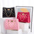 Mini chain shoulder bags in black, pink, and red with rhombus sewing, perfect for women on the go.